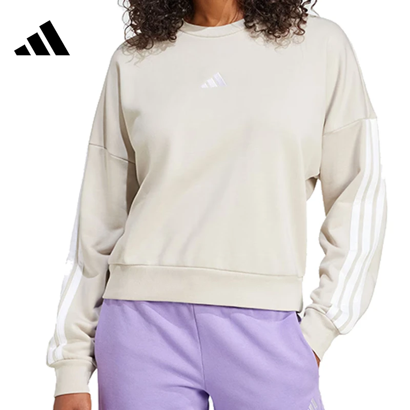 adidas阿迪达斯女子W 3S FT SWT流光风针织无帽卫衣JE0014