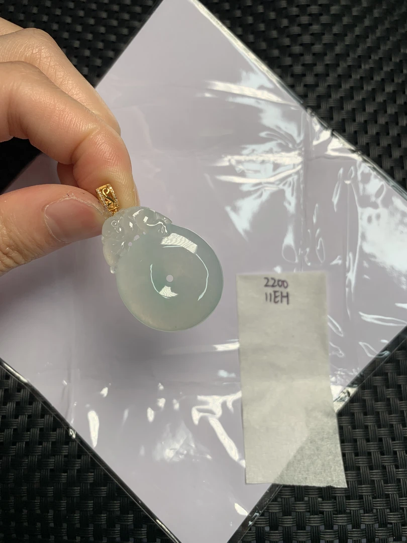 天然缅甸翡翠A货18K金镶嵌 11EH