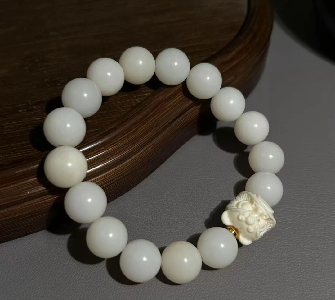 白玉菩提醒狮手串 无礼盒227
