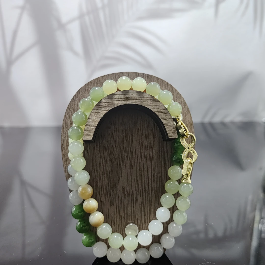 R和田玉多宝圆珠项链（卡8）0484