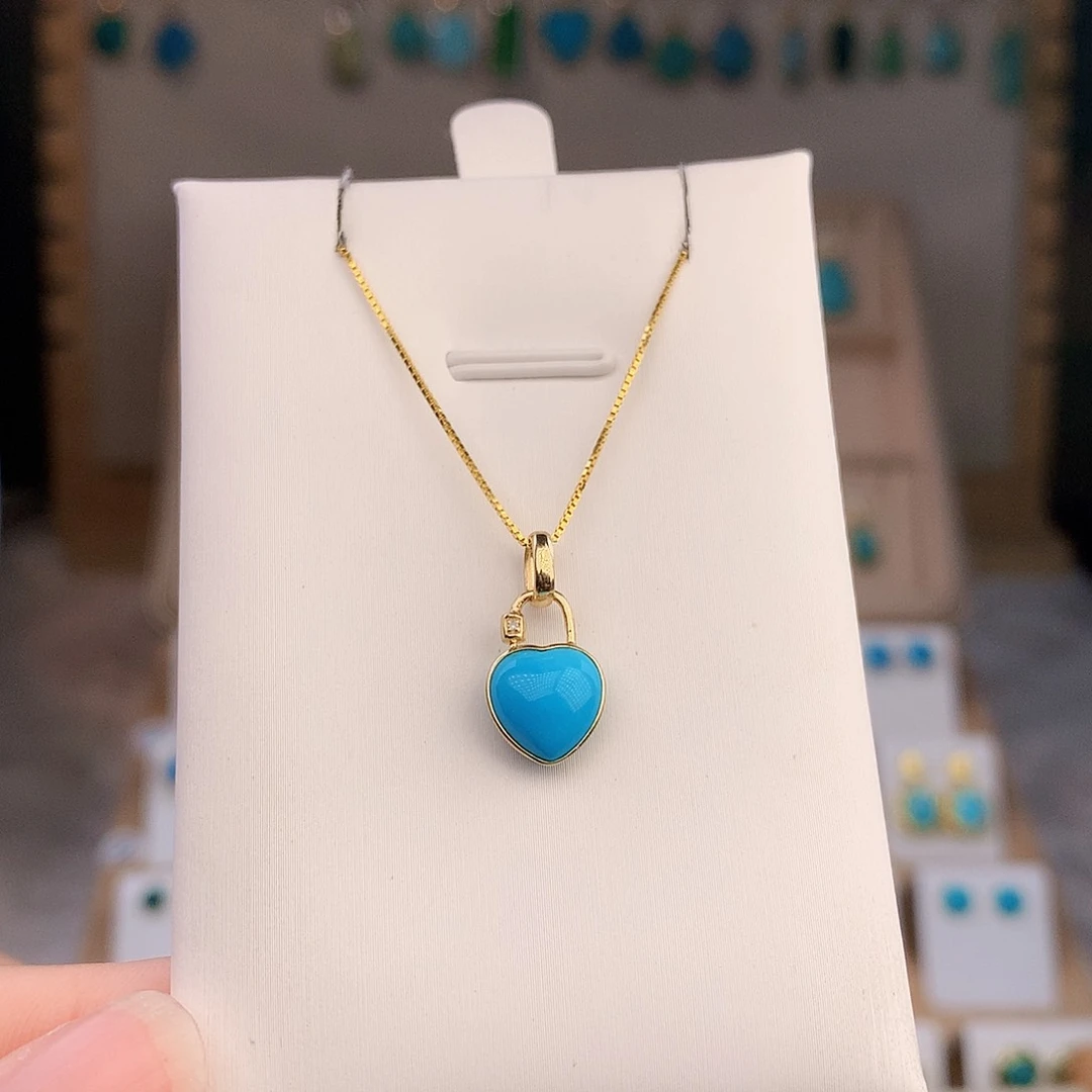 绿松石18K金镶嵌颈饰