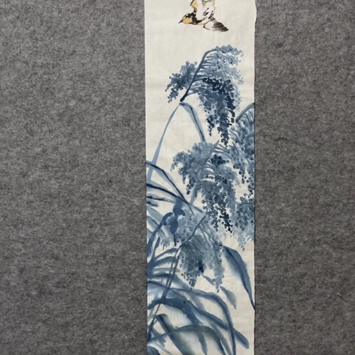 竖款大鱼书画艺术作品