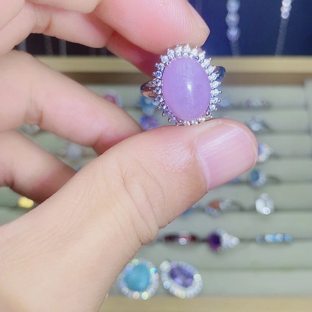 银S925镶嵌戒指水晶