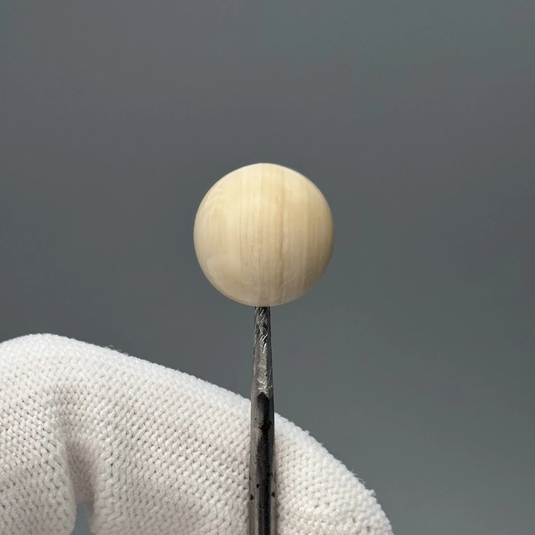 DEZHI/德志【一颗】约14.7圆珠二层皮芝士皮猛犸牙单珠配饰C1402