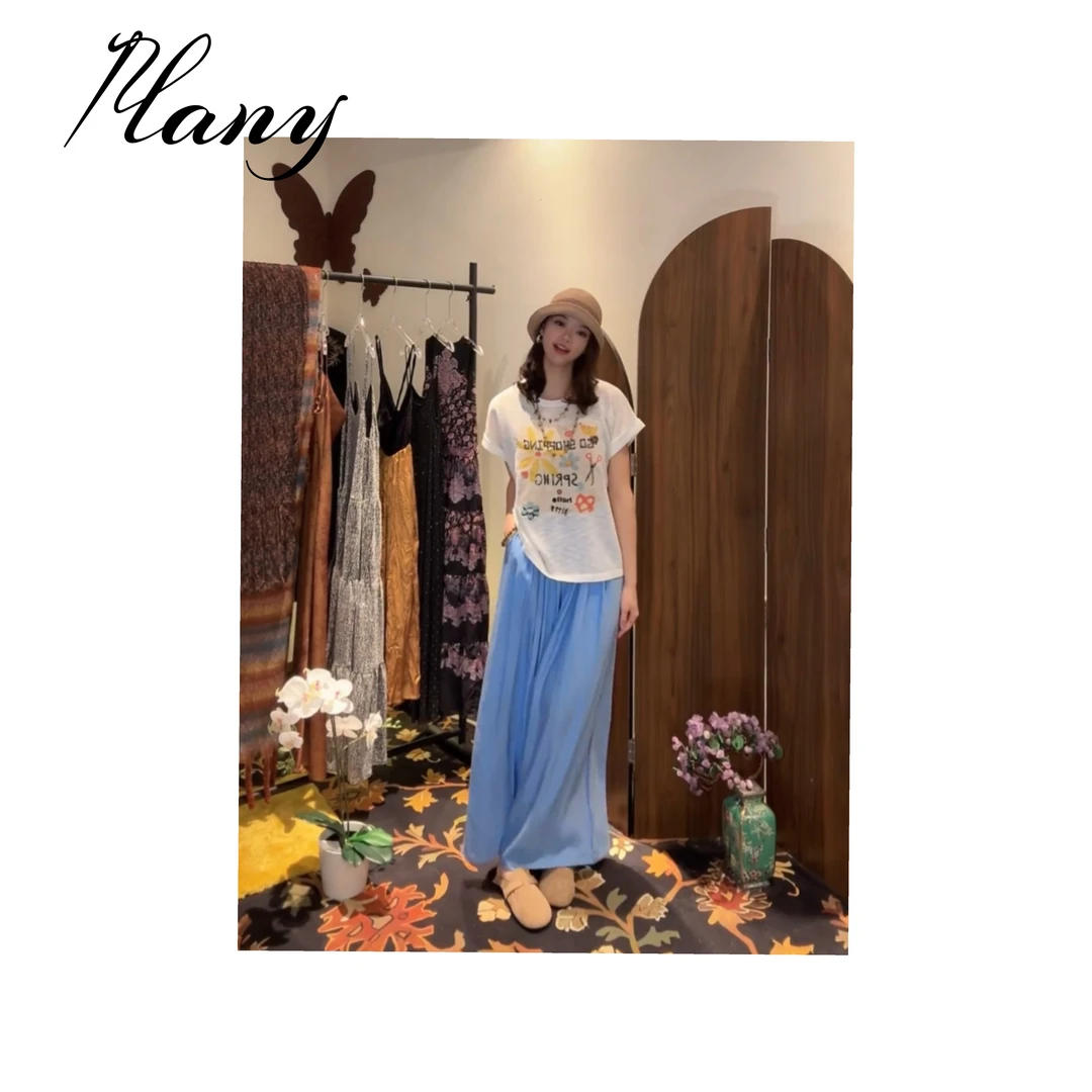 【哈尼】风过身凉~花朵提花圆领短袖针织衫冰凉T恤减龄宽松上衣FC18