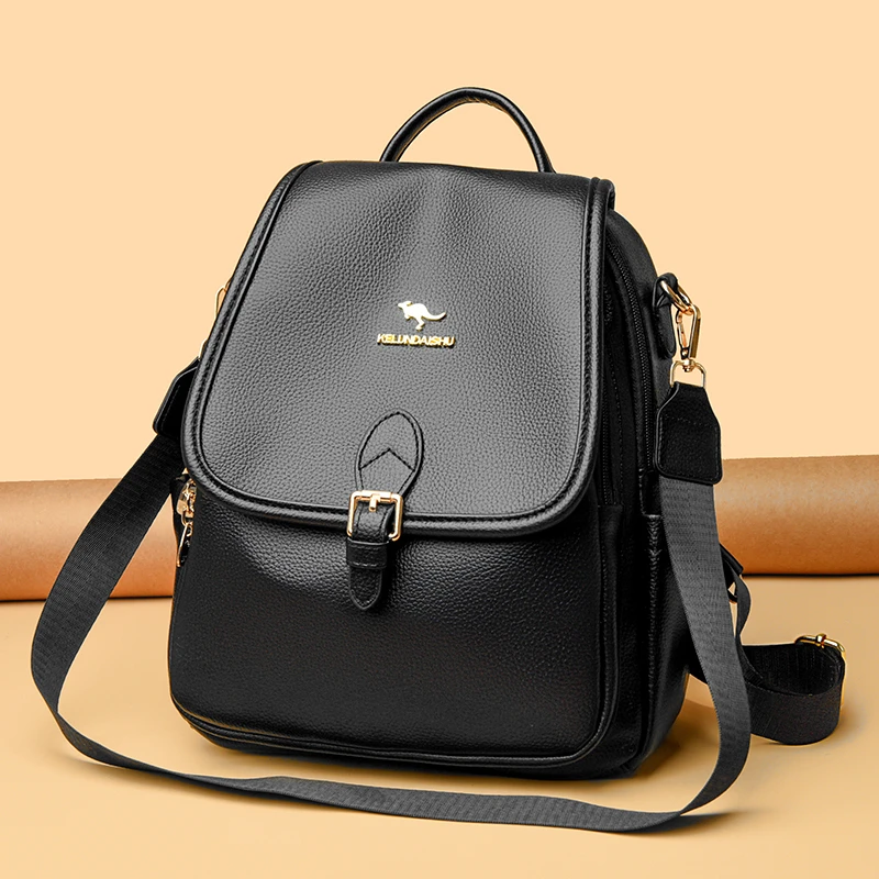 正品玫瑰袋鼠女士复古双肩包2025新款妈妈逛街旅游旅行大容量背包