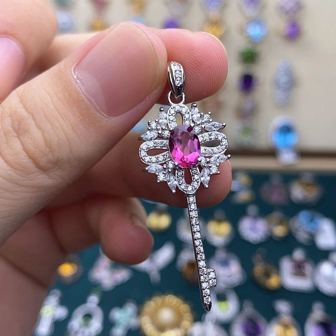 吊坠(不含链)银S925镶嵌托帕石（不含证书）