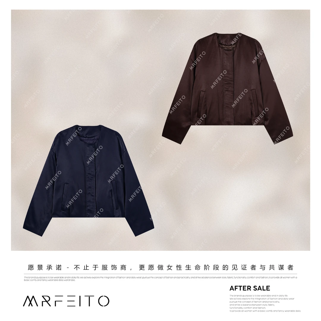 MRFEITO【摩卡轻云】90白鹅绒极简飞行夹克鹅绒服H358YR02D33779