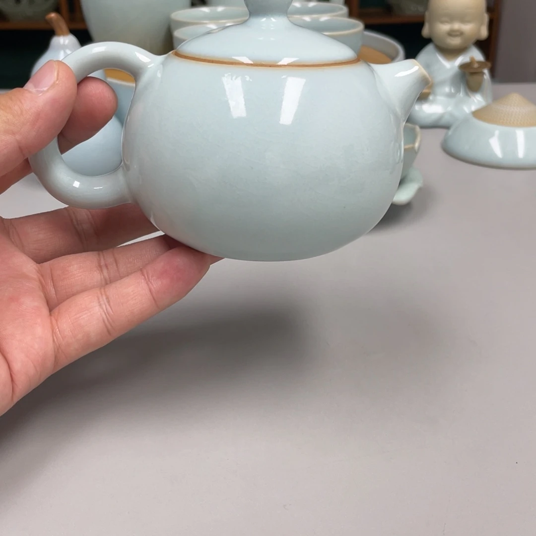 无***谓瓷天青色瑕张君老师西施壶