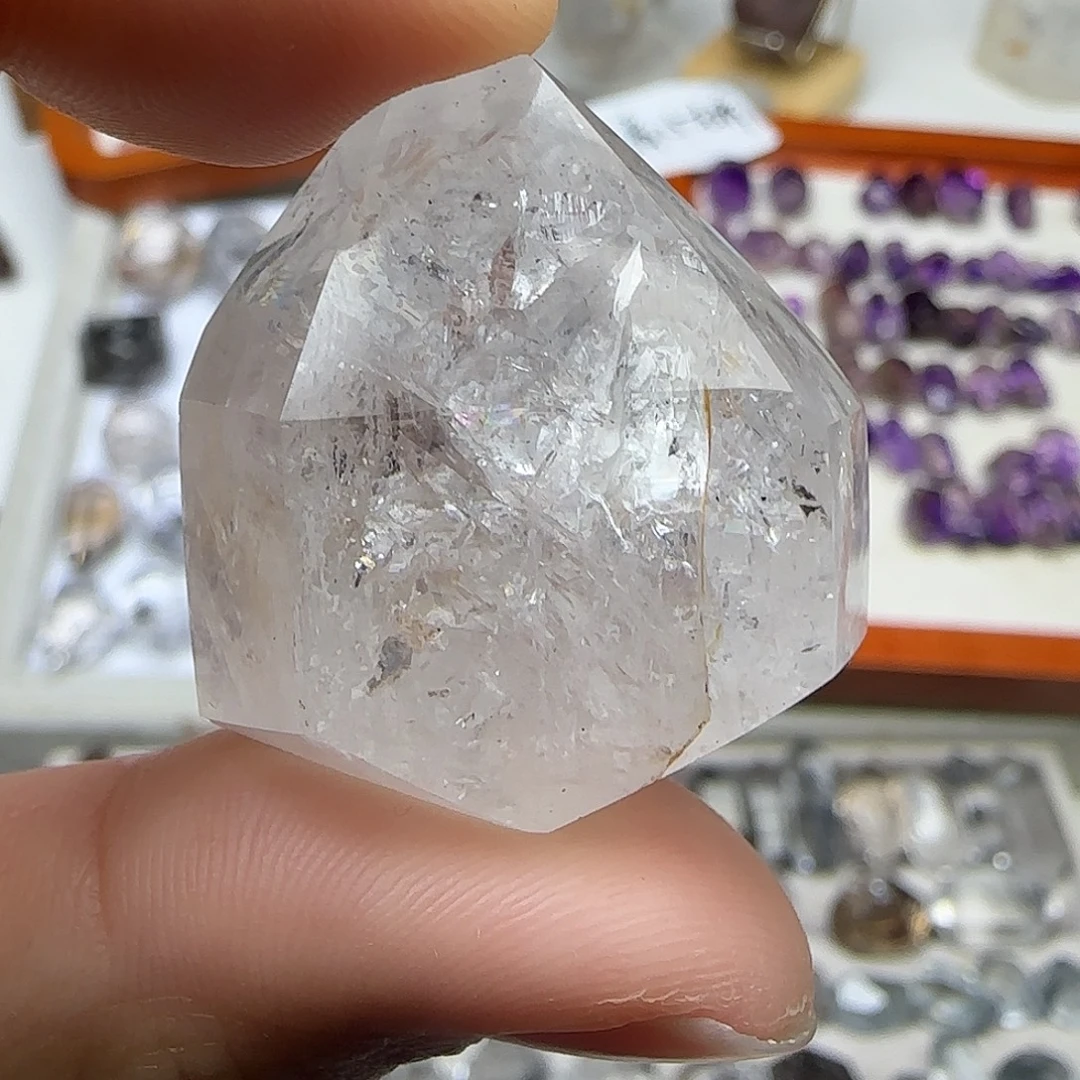 未镶嵌珠宝半成品水晶闪灵双水胆随形