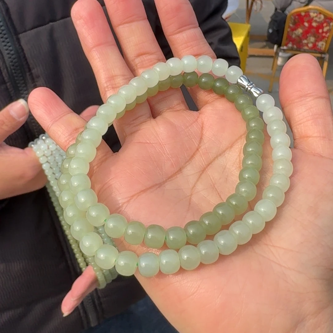 和田玉颈饰未镶嵌高冰渐变项链多样性拍一发一