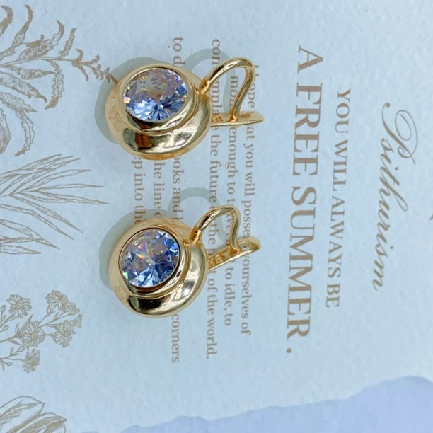 合金玻璃耳饰 白色妈妈款耳环白色灯光差色不要误解ئاق رەڭ ئاق