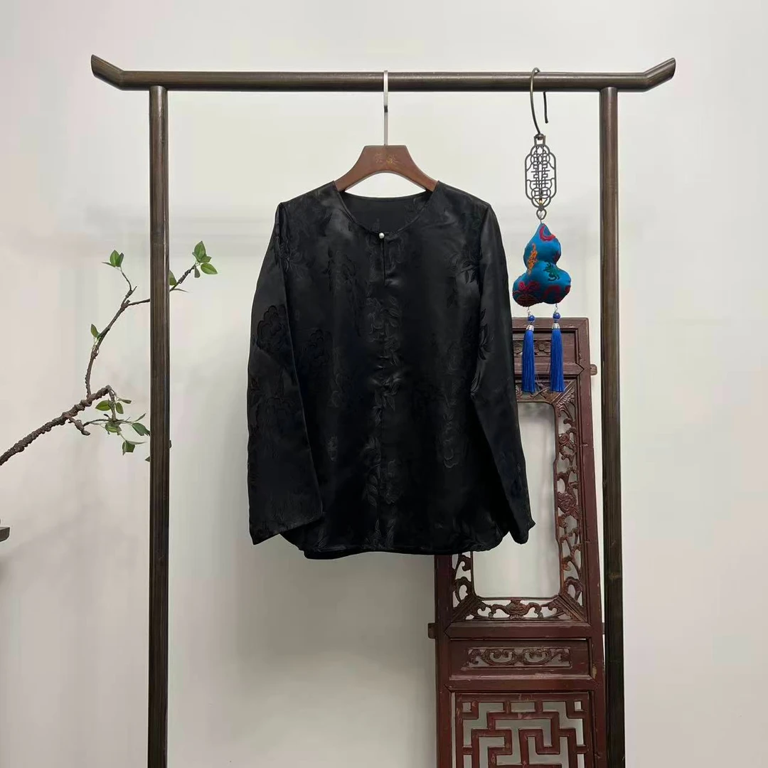【玉兰】新中式桑蚕丝显瘦百搭上衣X70205
