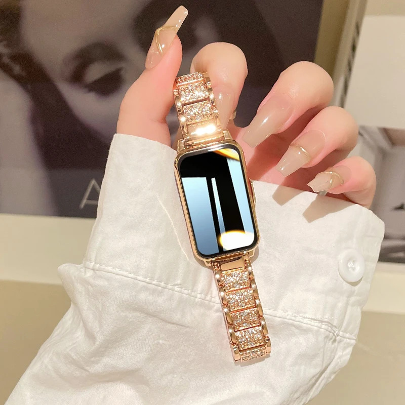 时尚轻奢智能手表女蓝牙多功能提醒长续航支付小巧运动手环女生