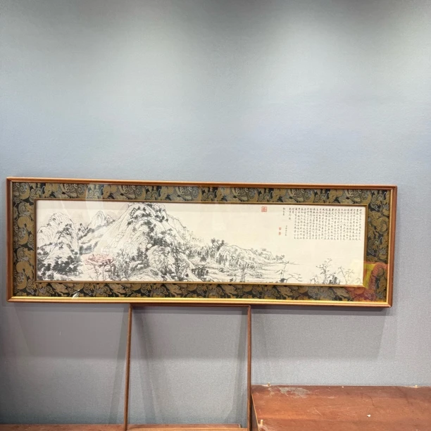 大威天龙锦——巨大5 x160乌檀木框中框画框【画芯34x138】