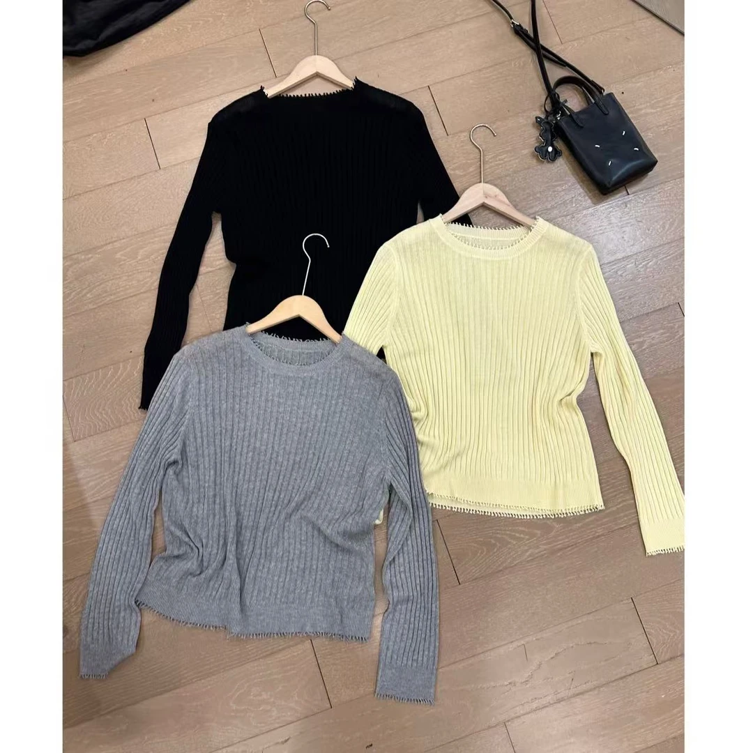 2025春 韩系圆领长袖针织打底衫 2502C273