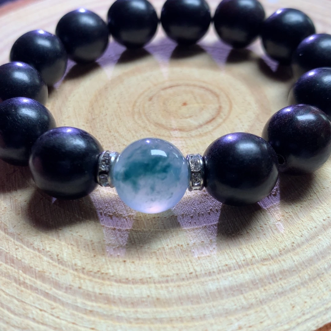 翡翠未镶嵌手链正冰青花12mm