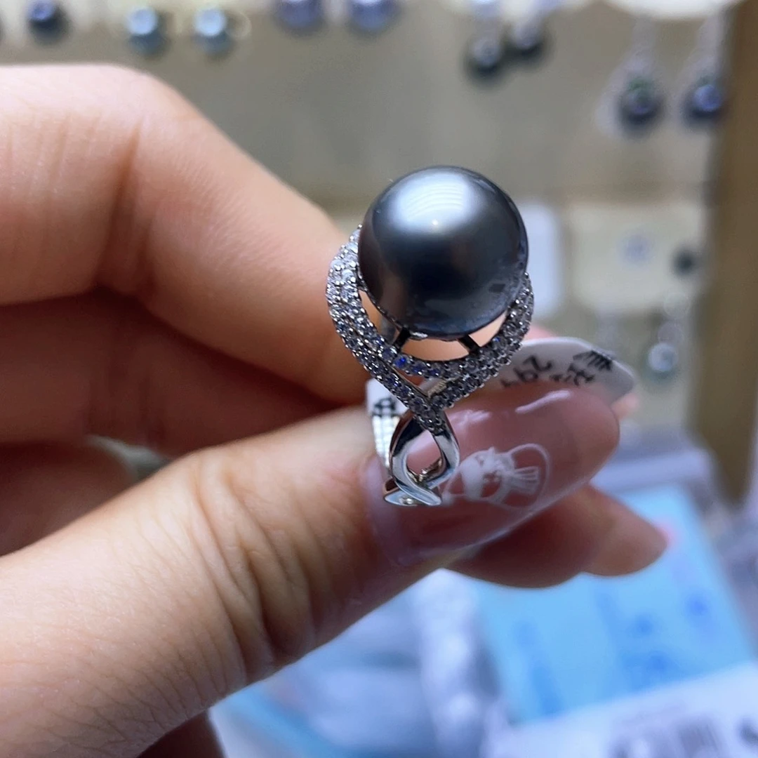 海水珍珠戒指银S925镶嵌