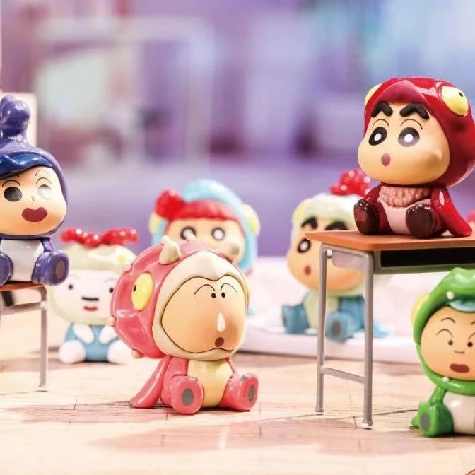 【拆盒】蜡笔小新恐龙日记坐坐萌粒盲盒潮玩公仔可爱手办摆件