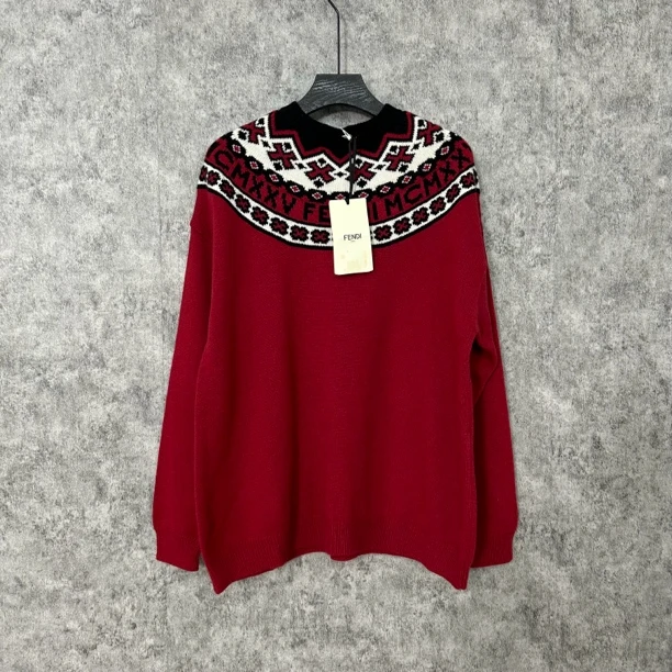 未使用 FENDI/芬迪 芬迪红色毛衣