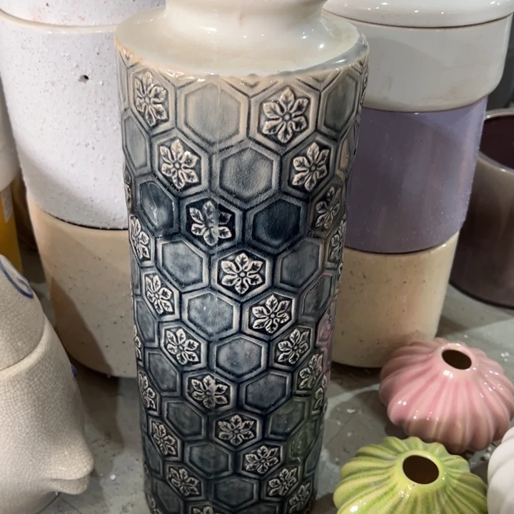 陶瓷花瓶摆件外贸出口微瑕捡漏高38口8公分