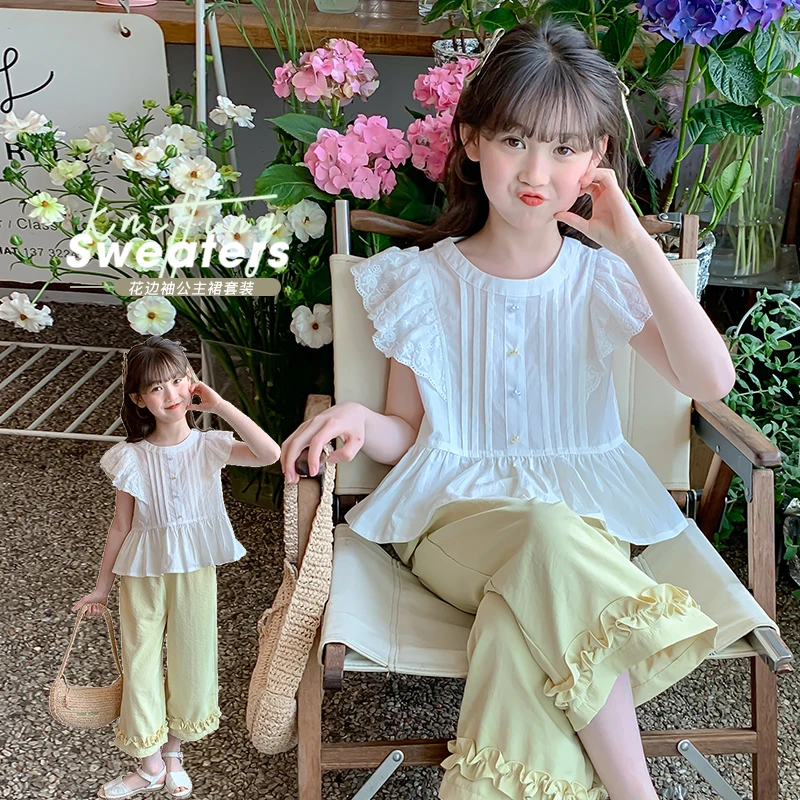 女童夏装套装2025新款洋气儿童时髦小香风女孩大童休闲夏季两件套
