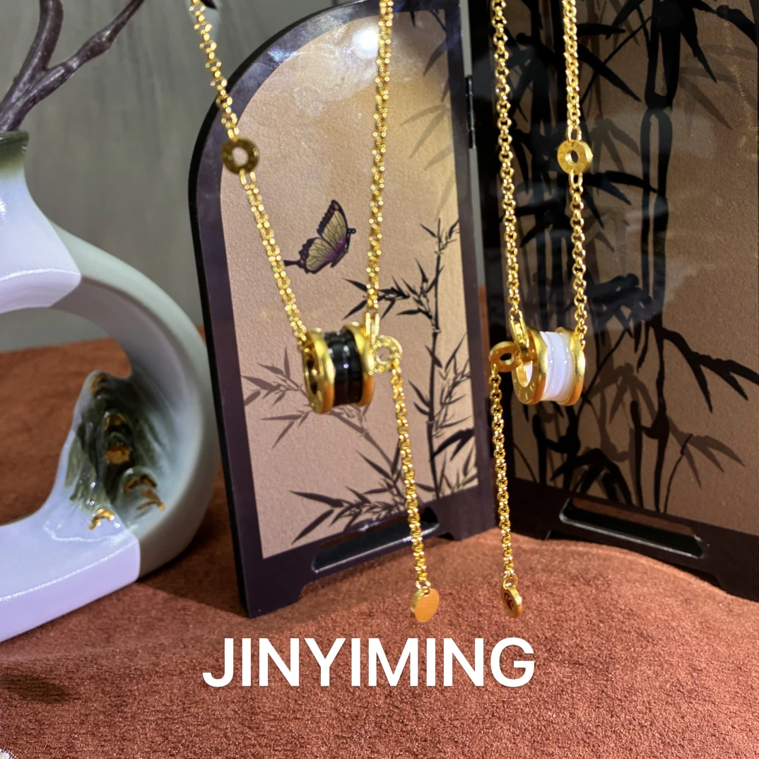 坠链均足银陶瓷 JINYIMING足银时尚Love项链