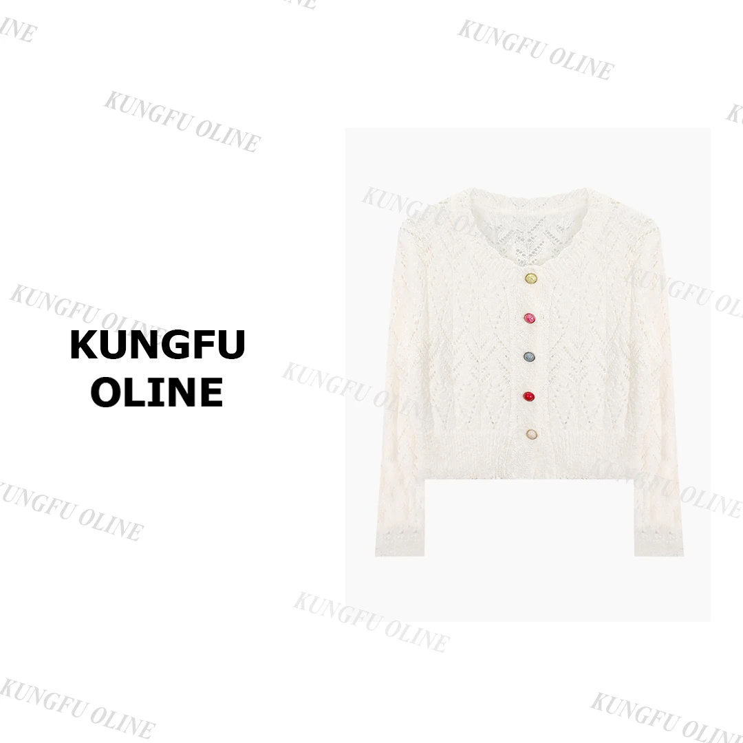 【邓百万】KS4137复古提花针织衫女春款开衫时尚高级感长袖