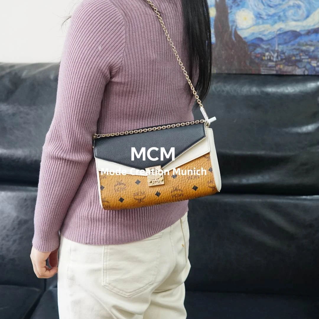 95新 MCM 拼色链条包/SD01504014/4014