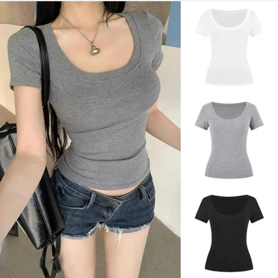 晶选推荐【紫皇冠】百搭U领打底A027