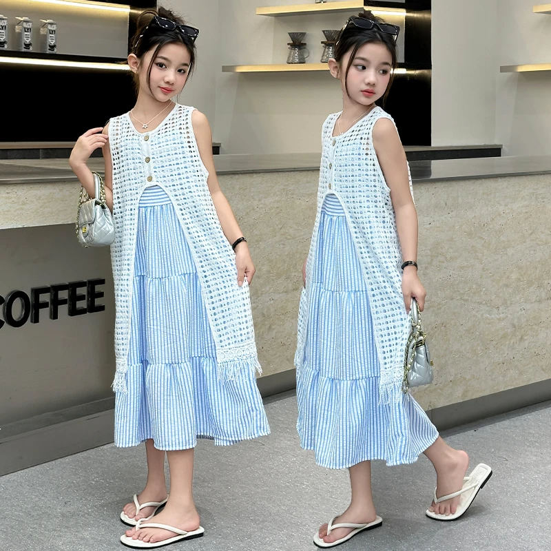 [专柜品质]女童夏装2025新款女孩公主连衣裙儿童夏季高级感长裙子