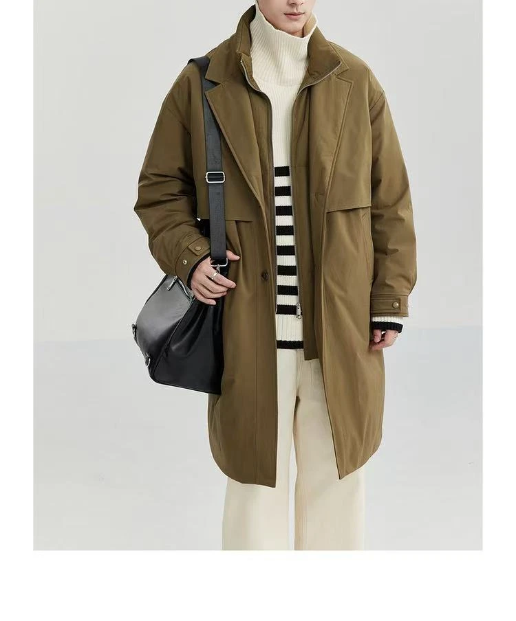 冬季 简约 假两件设计 新国标90绒羽绒服-8203