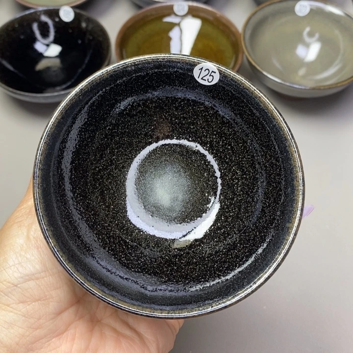 茶盏叫**哥建窑建盏磨底柴烧主人杯