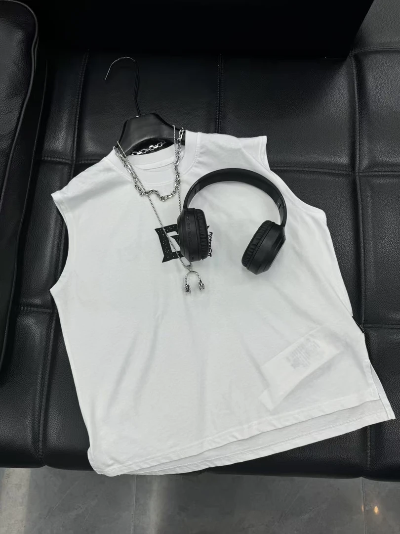 山 2025【Y】6月14日 儿童男童女童时尚白色夏季无袖T恤5106-