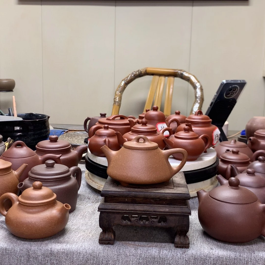 紫泥茶壶黄降坡子冶石瓢140 C半手工制作