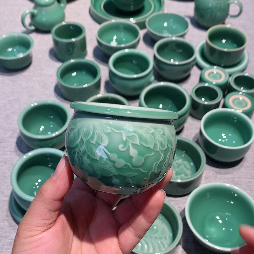 慧**端龙泉青瓷茶具杯子