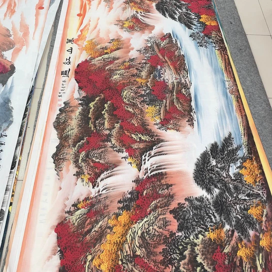 国画纯手绘山水花鸟