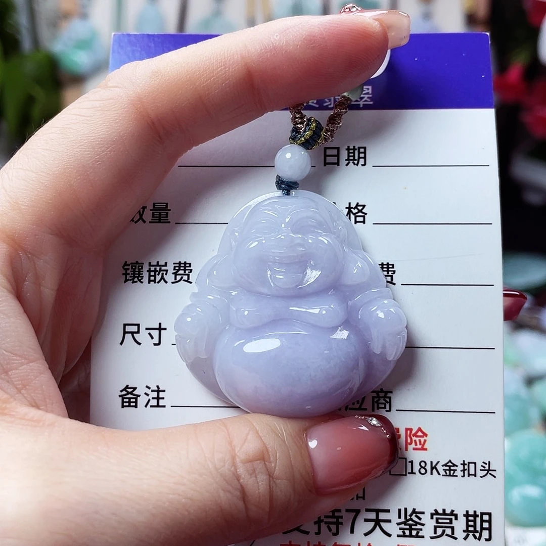 翡翠足金镶嵌颈饰佛公05