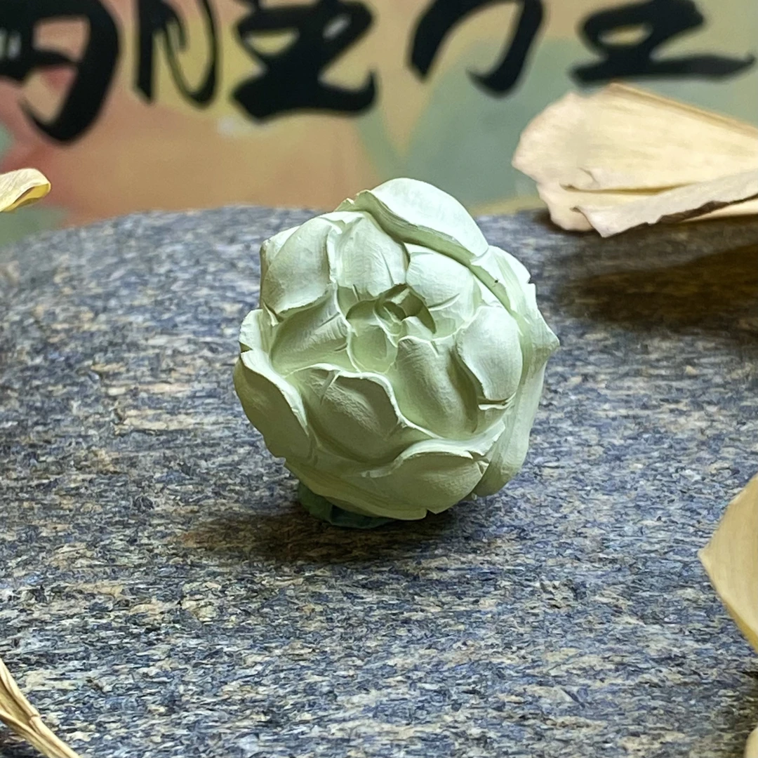 玉小满原矿绿松石全品菜籽黄牡丹花珠