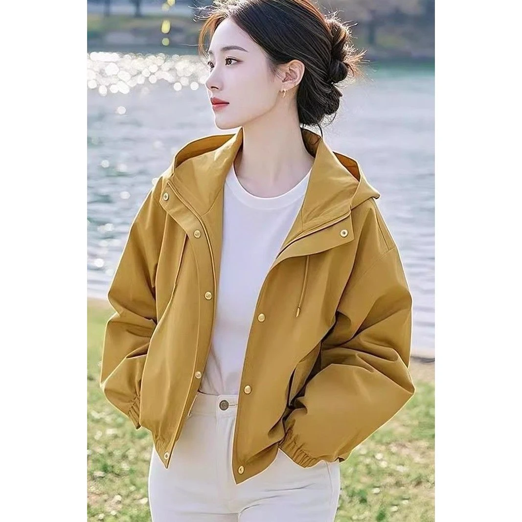 迪卡侬ins【奥莱撤柜】春秋外套女2025小个子外套新款短款休闲宽松