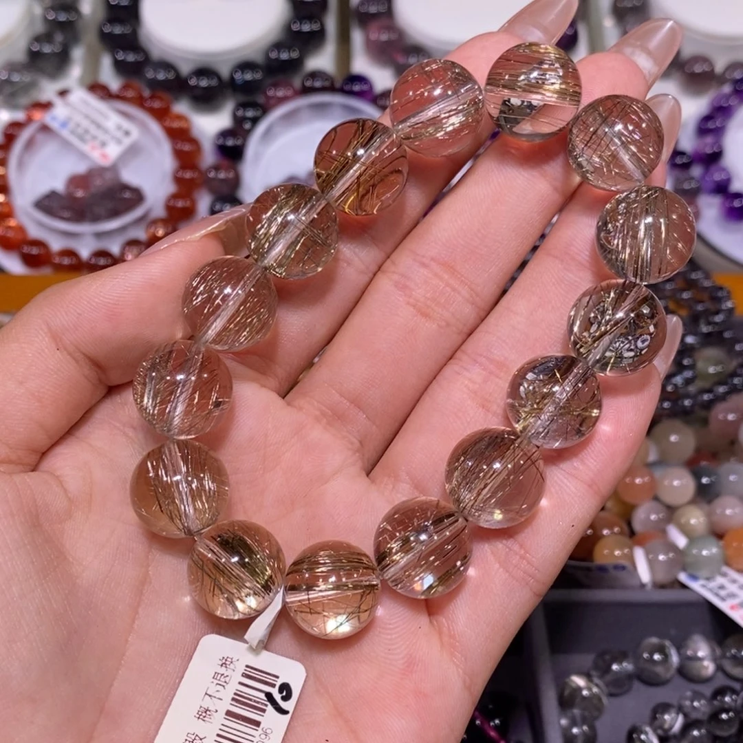 水晶手链未镶嵌银发晶高品14+