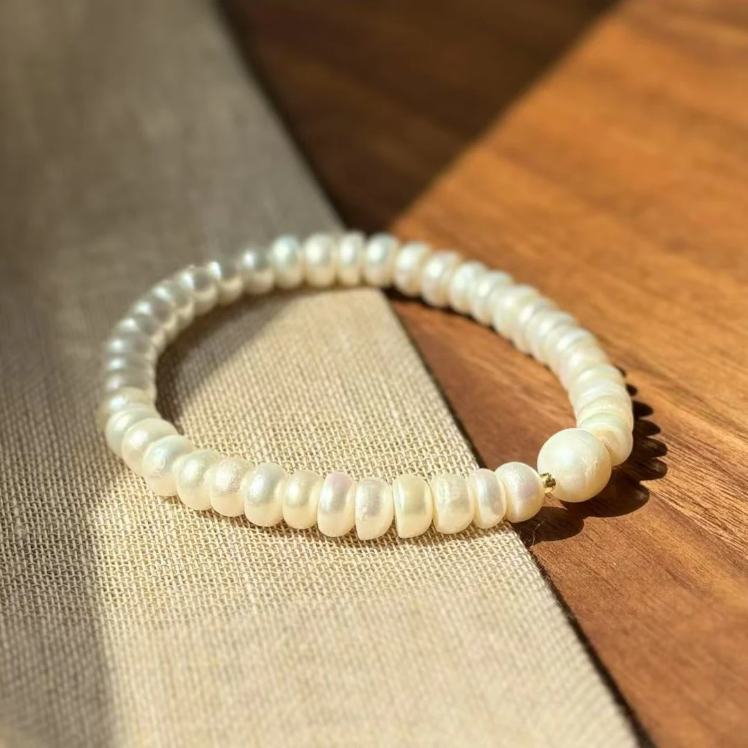 非金属仿珍珠手链 【续吉专享】｜明月｜单圈天然淡水算盘真真珠手链