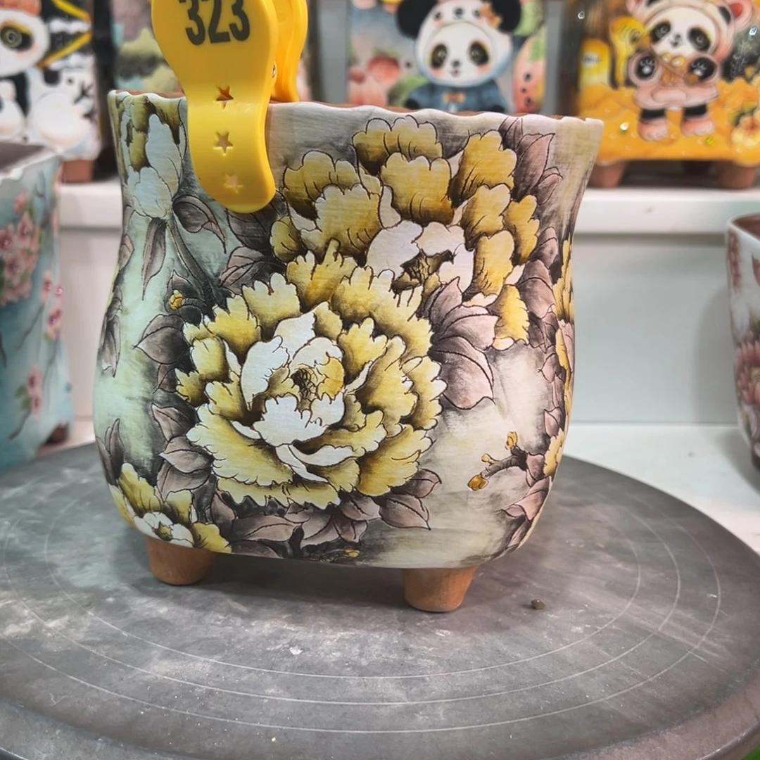 天工造物手绘花盆323