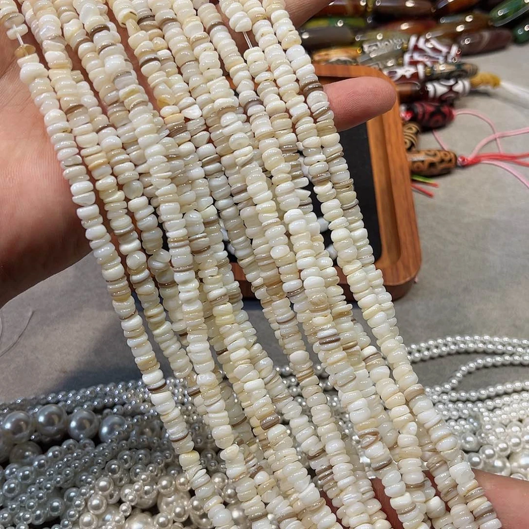玛瑙/玉髓合金珠宝半成品深水贝隔片一条6mm