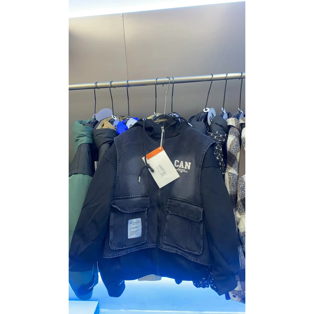 大占推荐 8806  牛仔假二件外套