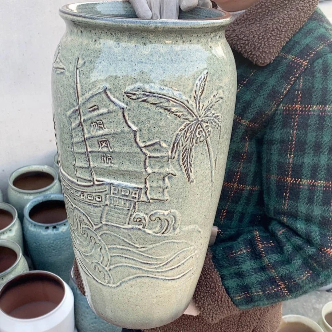 红陶口20高42瑕疵～