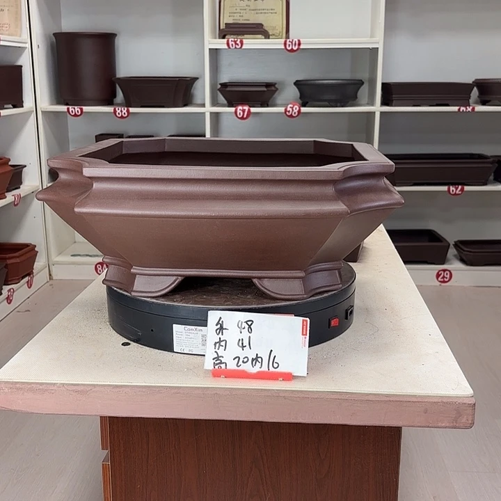 紫砂花盆大切角四方