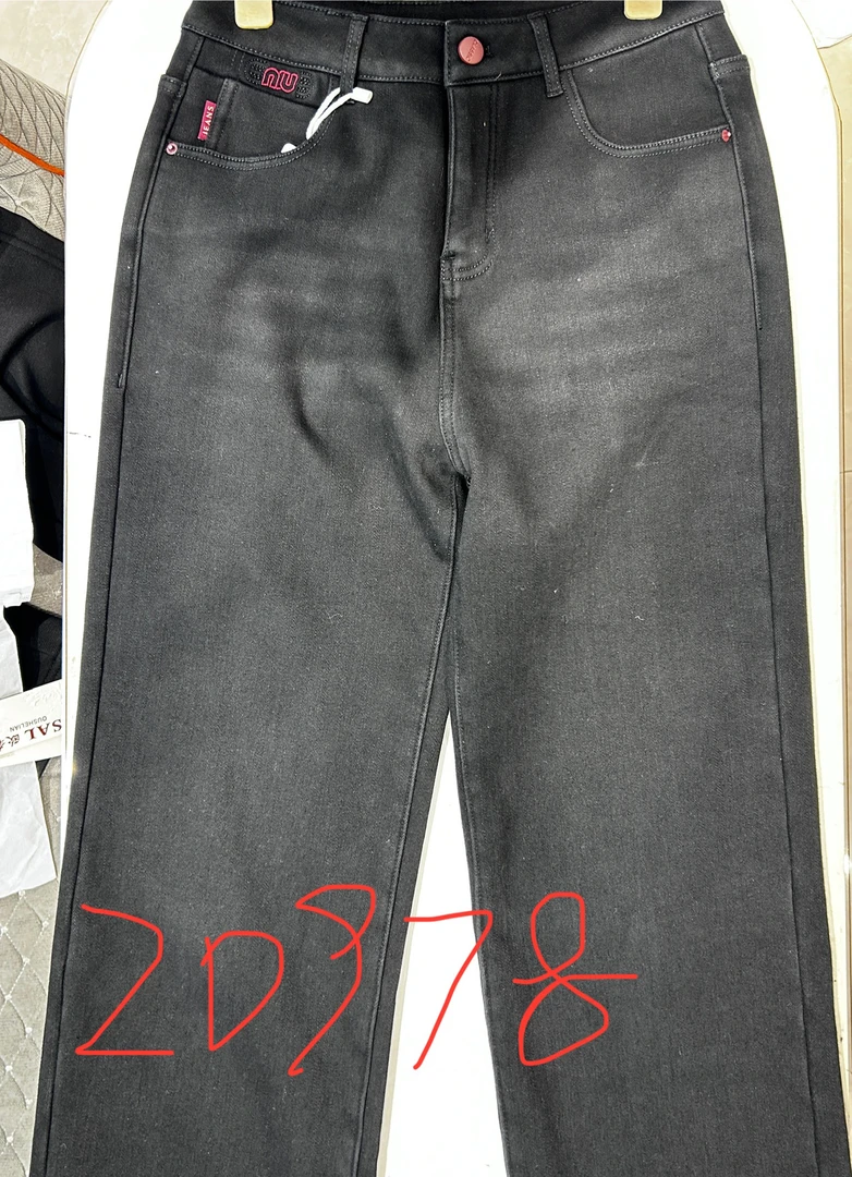 牛仔加绒烟管裤20978