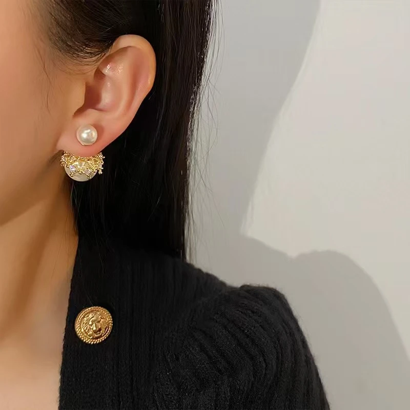 合金仿珍珠耳饰 金色女星星耳环两戴耳饰设计师饰品145