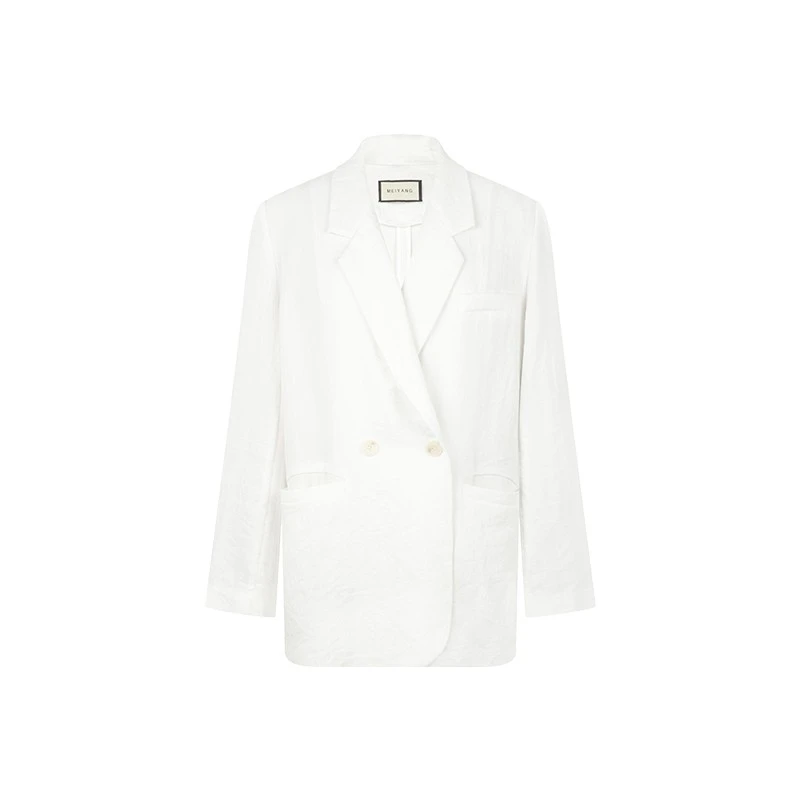 美洋MEIYANG 清风亚麻西装【商城同款】 休闲度假皱感编织肌理西服U